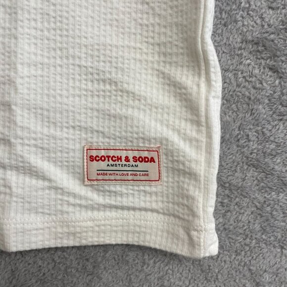 NEW Scotch & Soda Men's S White Short Sleeve Knit Tee Shirt - Picture 10 of 11